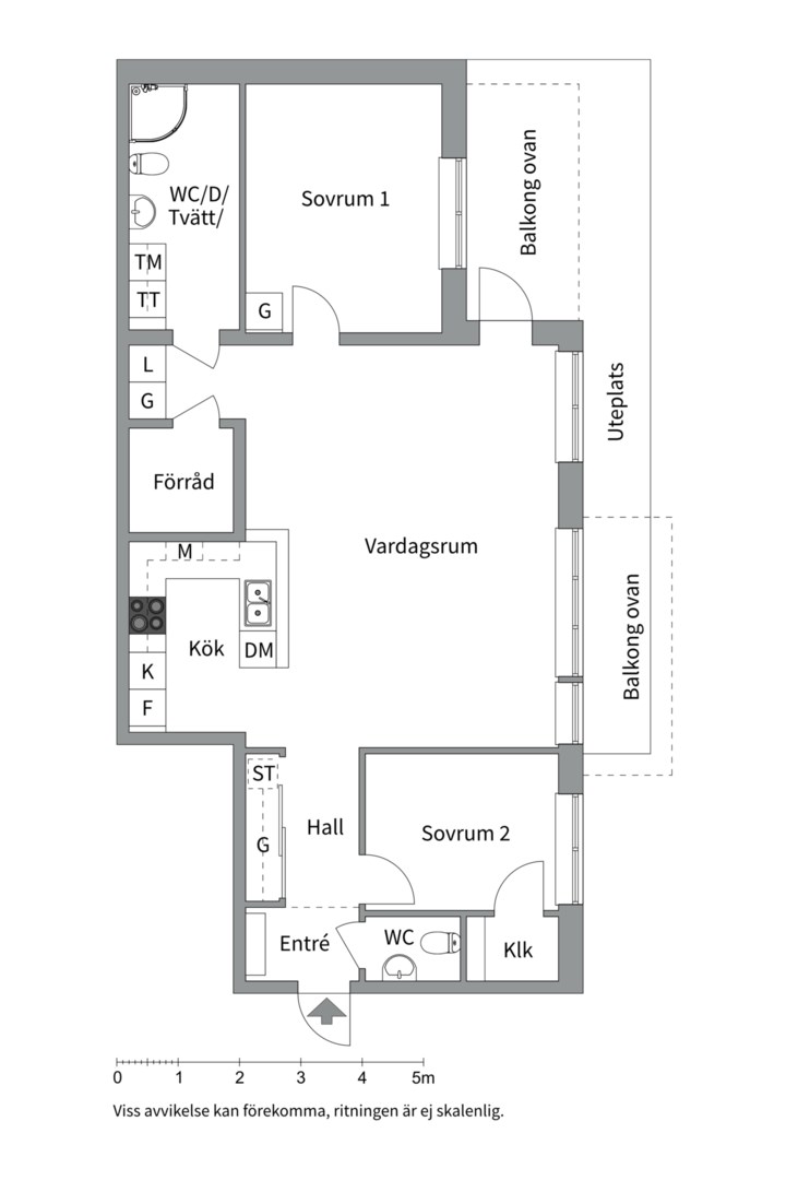 Planlösning från Fäktmästargatan 13, Kommande i Rosendal, Uppsala