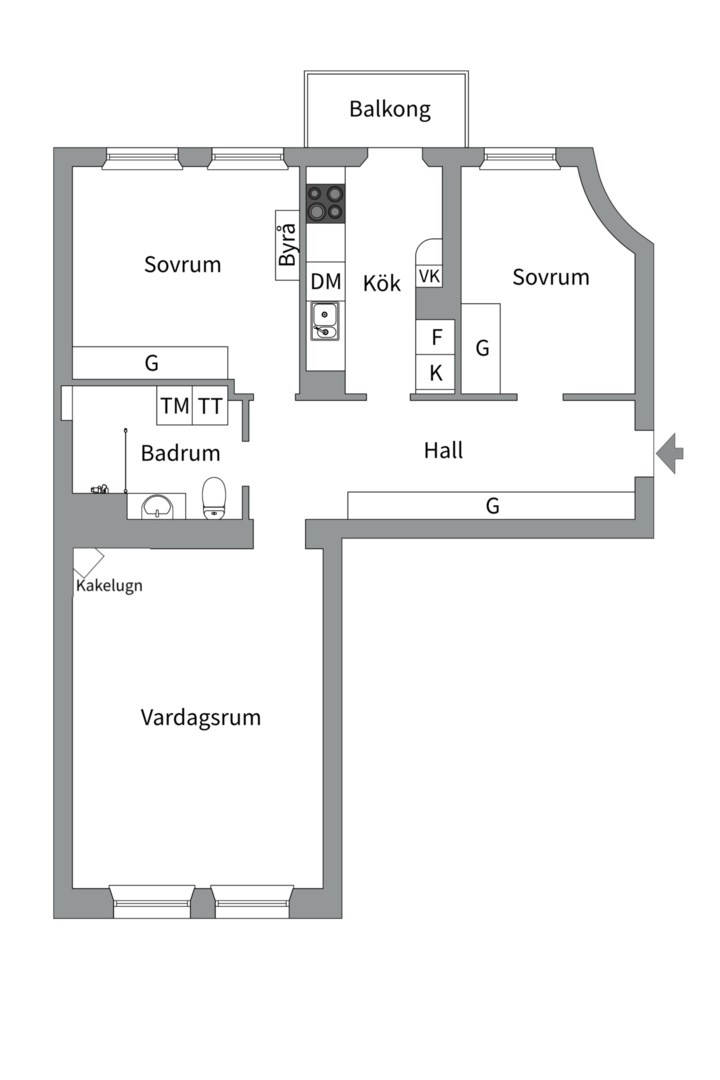 Planlösning från Västmannagatan 30, Såld i Vasastan - Odenplan, Stockholm