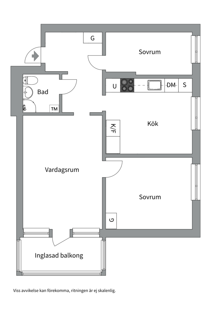 Planlösning från Rekylgatan 6, Till salu i Haga, Västerås