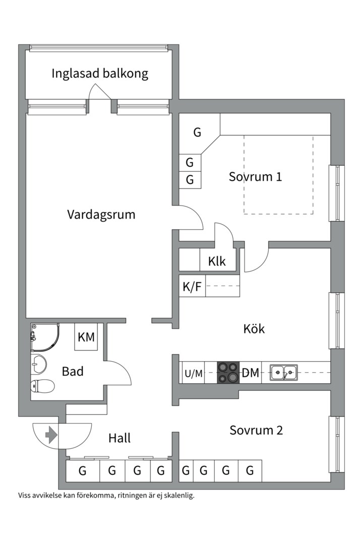 Planlösning från Rekylgatan 2, Till salu i Haga, Västerås