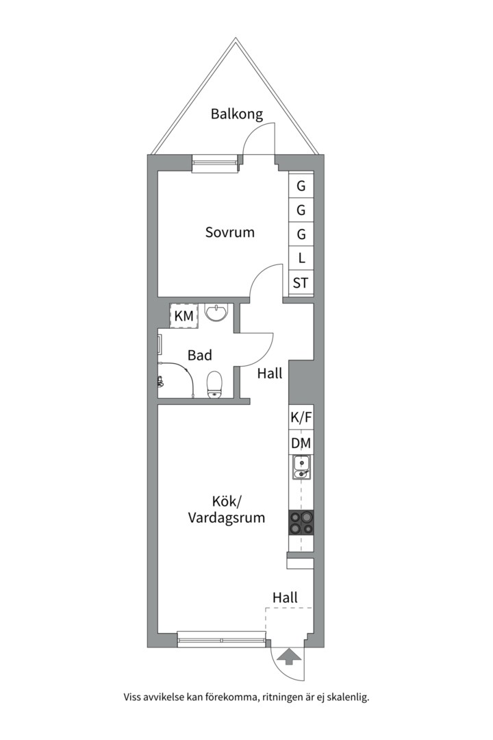 Planlösning från Johannesbäcksgatan 95A, Till salu i Salabacke, Uppsala
