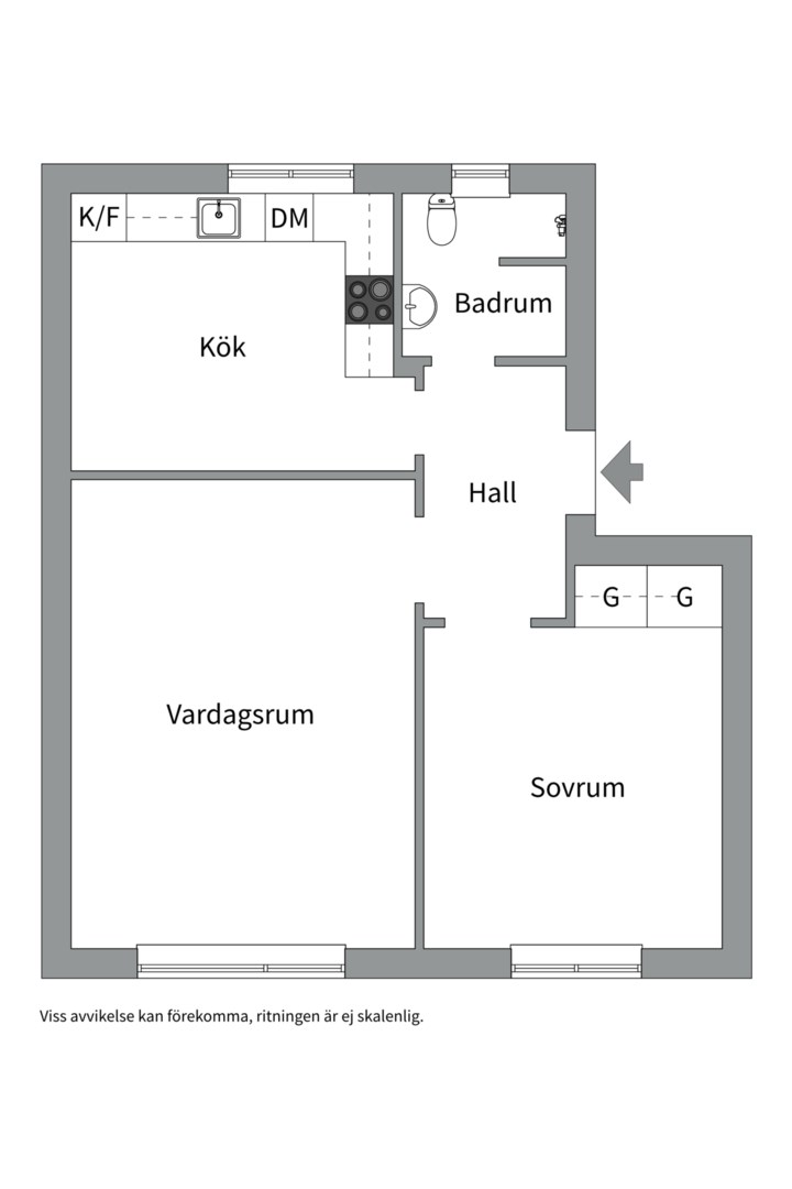 Planlösning från Fastlagsvägen 15, Såld i Midsommarkransen, Stockholm