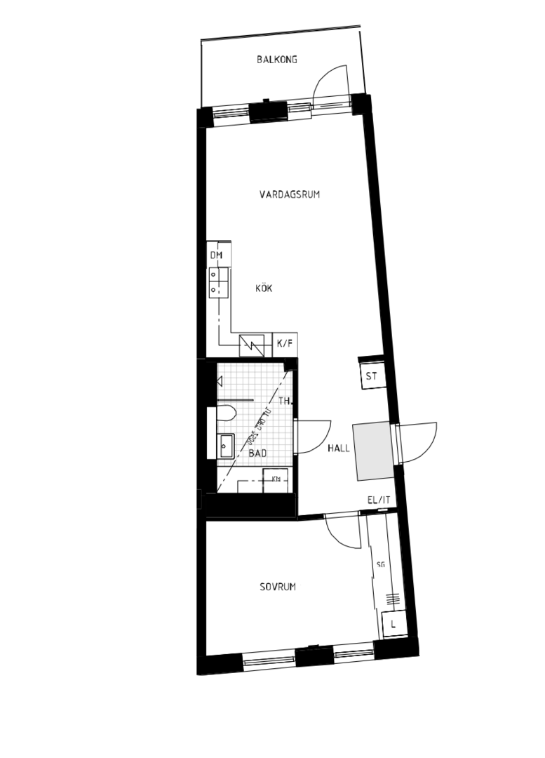 Planlösning från Augustendalsvägen 23, Kommande i Nacka Strand, Nacka