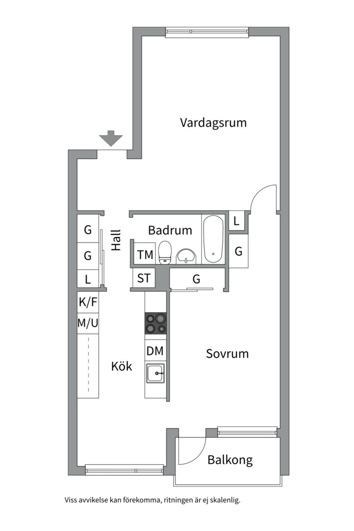 Planlösning från Kumlagatan 7C, Kommande i Odensvi, Västerås