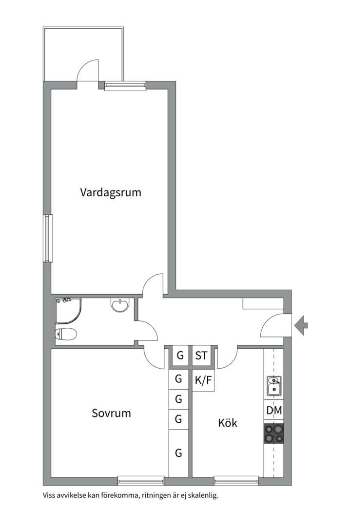 Planlösning från Sibyllegatan 18A, Till salu i Luthagen, Uppsala