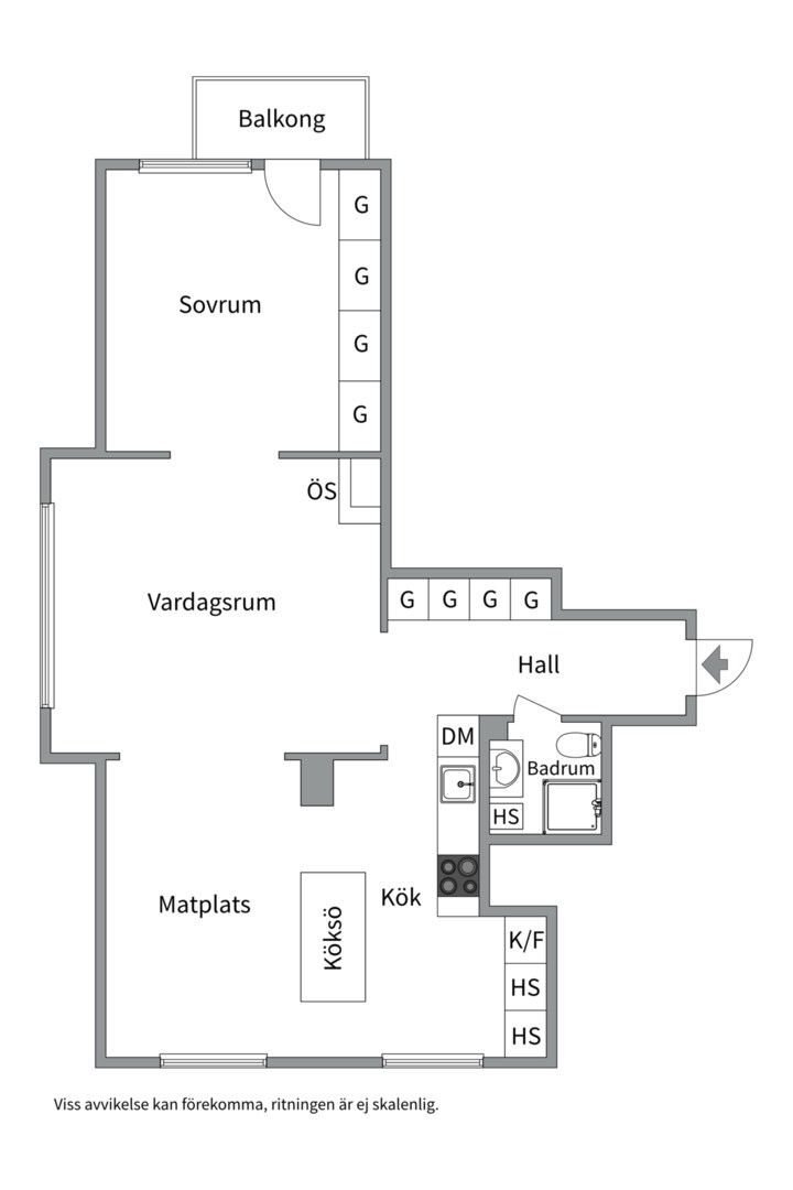 Planlösning från Luthagsesplanaden 9A, Kommande i Främre Luthagen, Uppsala