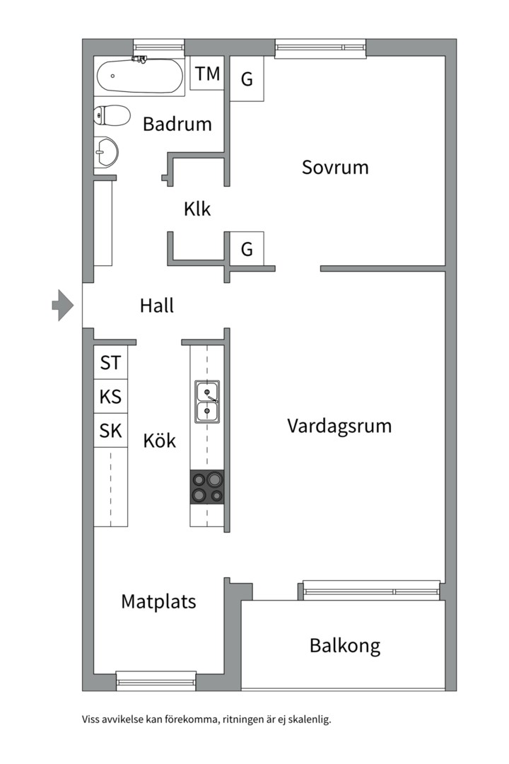 Planlösning från Viktor Rydbergsgatan 11, Till salu i Nyby, Uppsala