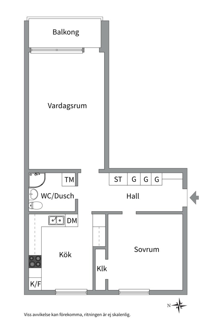 Planlösning från Blixtgatan 15, Kommande i Gränby, Uppsala