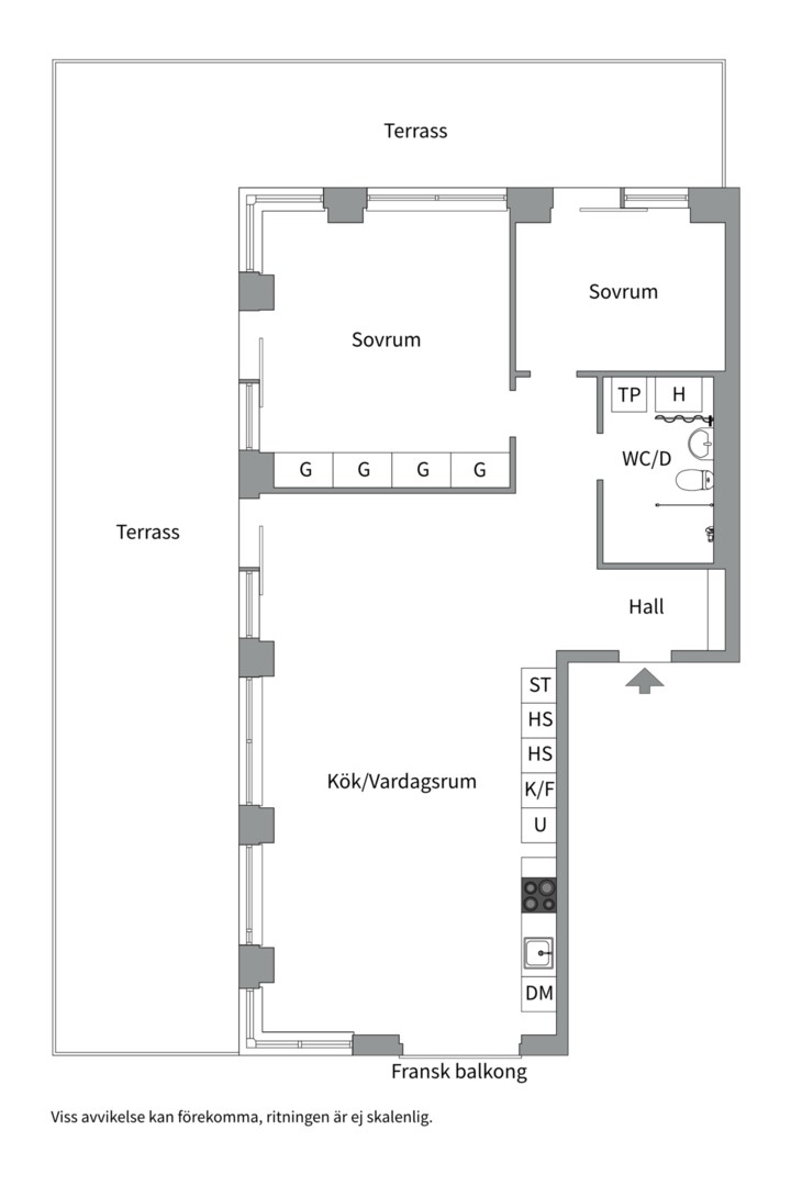 Planlösning från Fabrikörvägen 4A, 8/8 tr, Kommande i Nacka Strand, Nacka