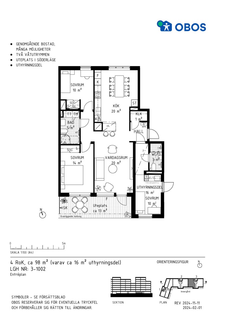 Planlösning från Centralvägen 101, Såld i Roslags Näsby, Täby