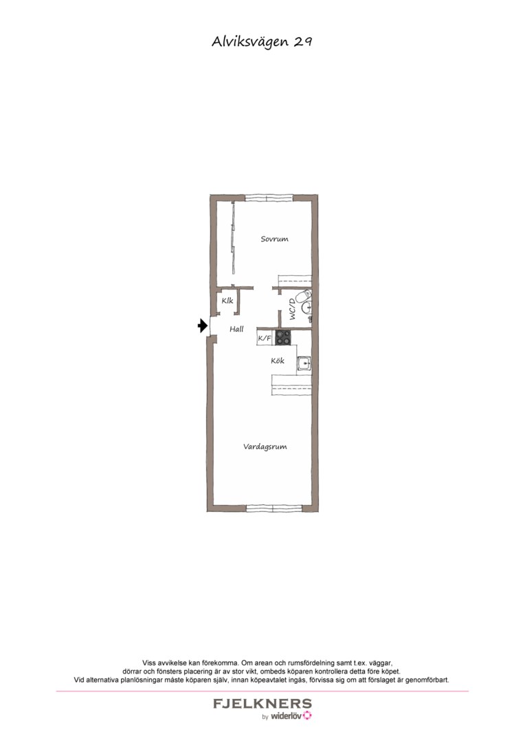 Planlösning från Alviksvägen 29, Kommande i Bromma - Äppelviken, Stockholm