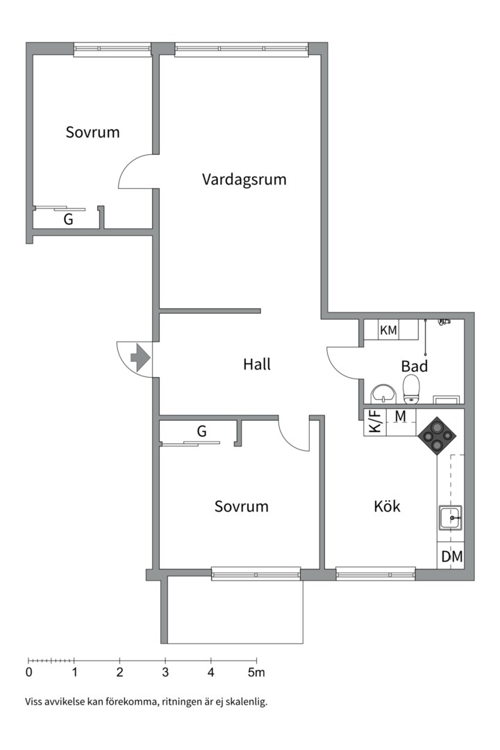 Planlösning från Kummingatan 7B, Kommande i Årsta, Uppsala