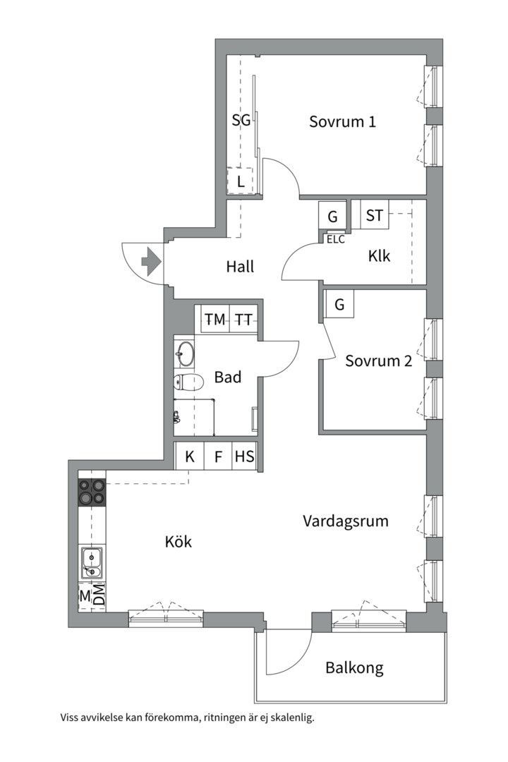 Planlösning från Kvarnholmsvägen 99, Kommande i Kvarnholmen, Nacka