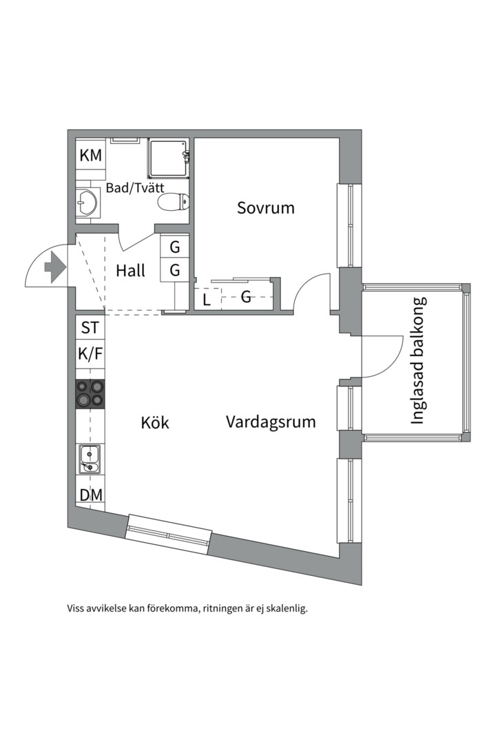 Planlösning från Sjöjungfrugatan 3B, Kommande i Öster Mälarstrand, Västerås