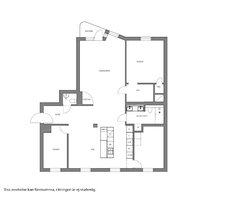 Planlösning från Västra Ringvägen 21A, Kommande i Västermalm, Västerås