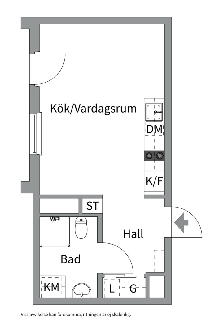 Planlösning från Torngatan 7, Till salu i Kapellgärdet, Uppsala