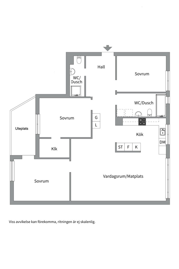 Planlösning från Ektorpsvägen 5B, Till salu i Ektorp, Nacka