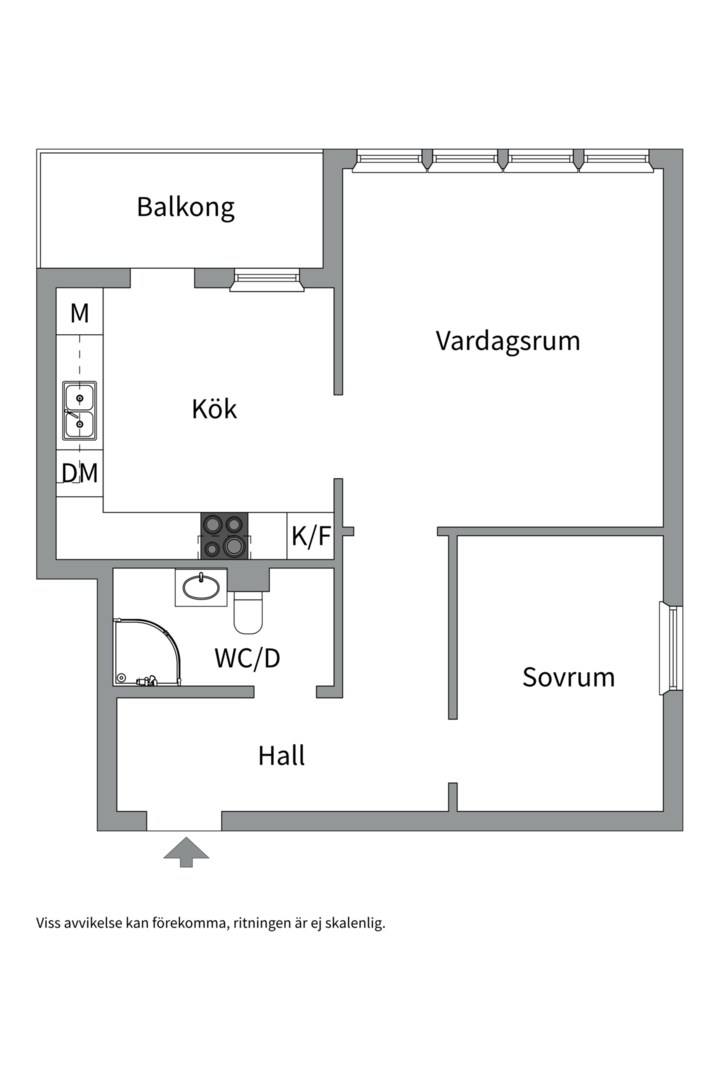 Planlösning från Fredsgatan 3, Snart till salu i Främre Luthagen, Uppsala