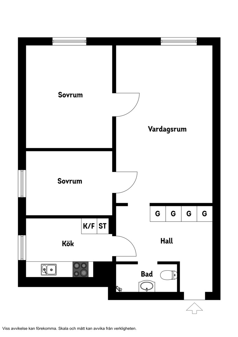 Planlösning från Östervägen 1, Kommande i Råsunda, Solna