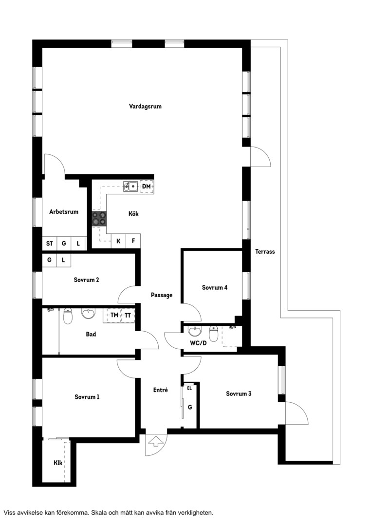 Planlösning från Våtmarksvägen 33, Kommande i Järvastaden, Solna
