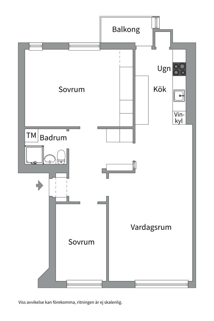 Planlösning från Lästmakargatan 1D, Till salu i Salabacke, Uppsala