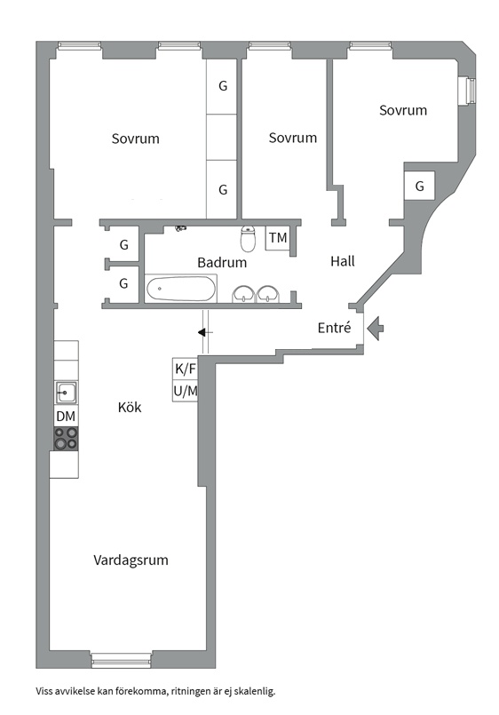 Planlösning från Igeldammsgatan 20, Kommande i Kungsholmen - Fridhemsplan, Stockholm