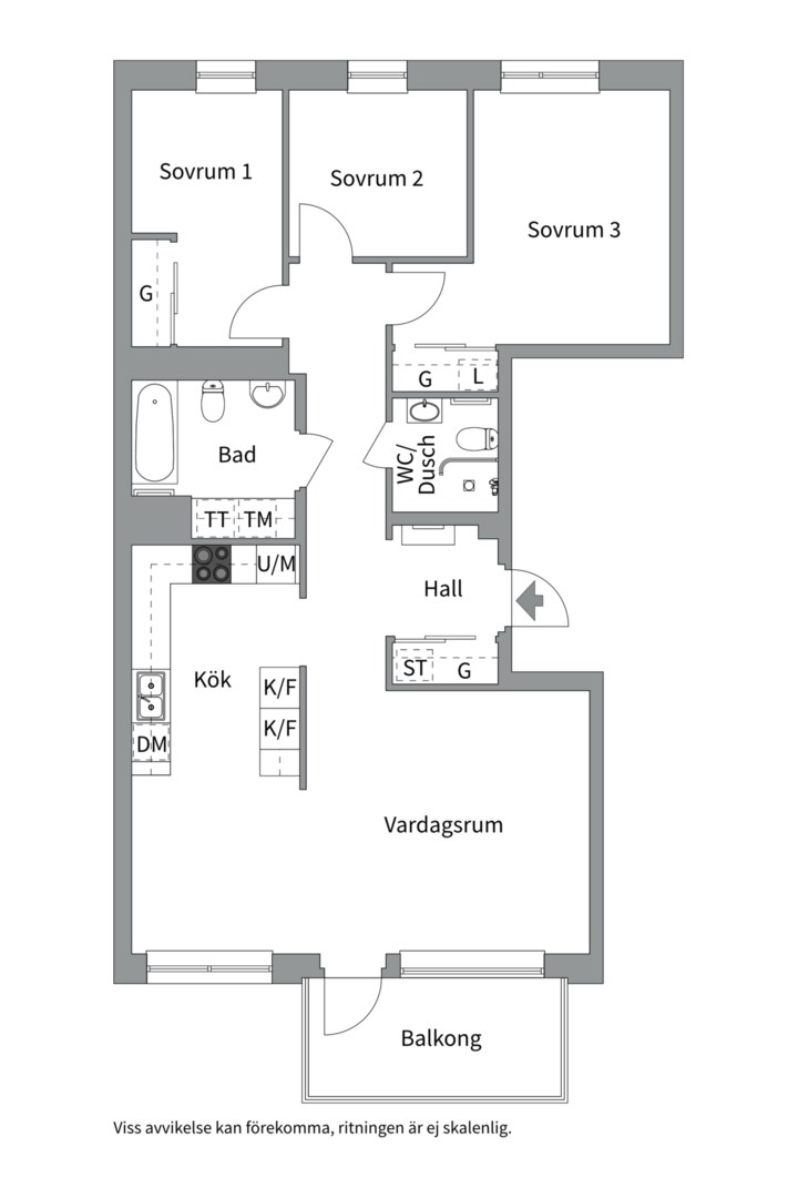 Planlösning från Otto Myrbergs väg 4C, Till salu i Rickomberga, Uppsala