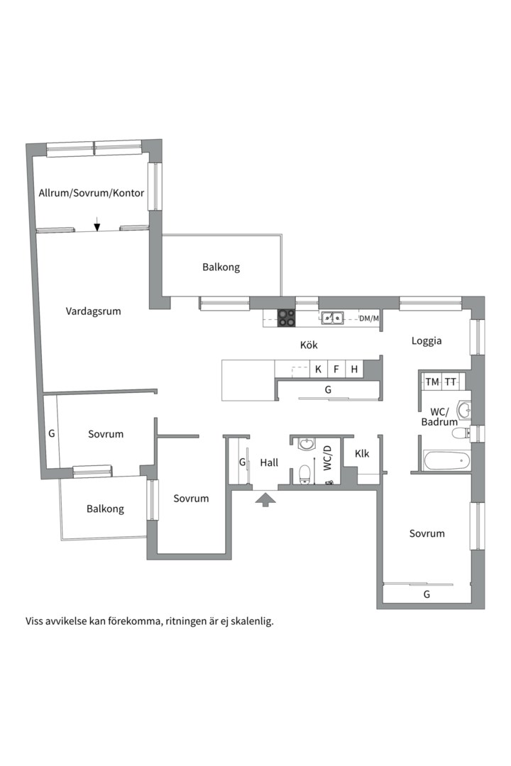 Planlösning från Torngatan 30, Kommande i Kapellgärdet, Uppsala