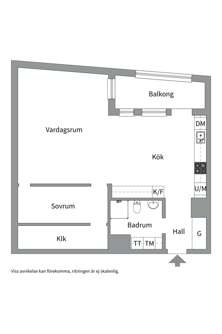 Planlösning från Mjölnarvägen 4 B, Till salu i Kvarnholmen, Nacka