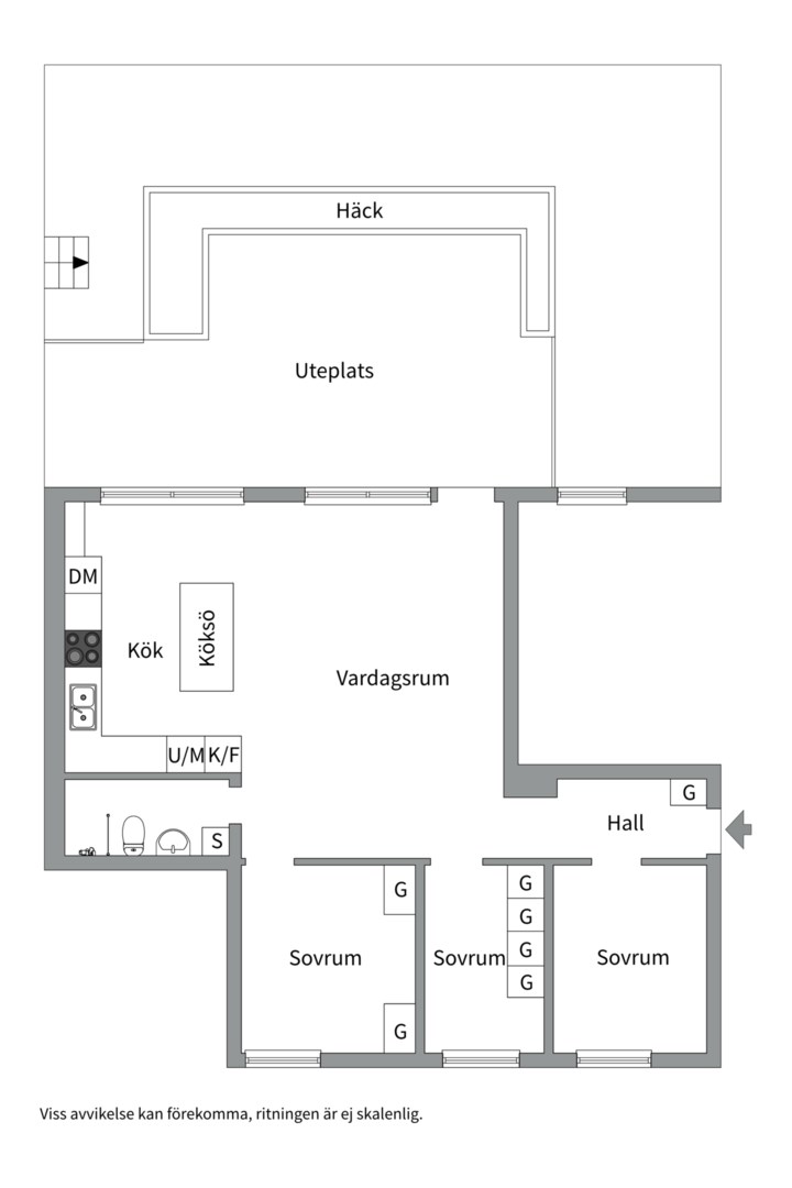 Planlösning från Snickargatan 3A, Kommande i Centrum, Västerås