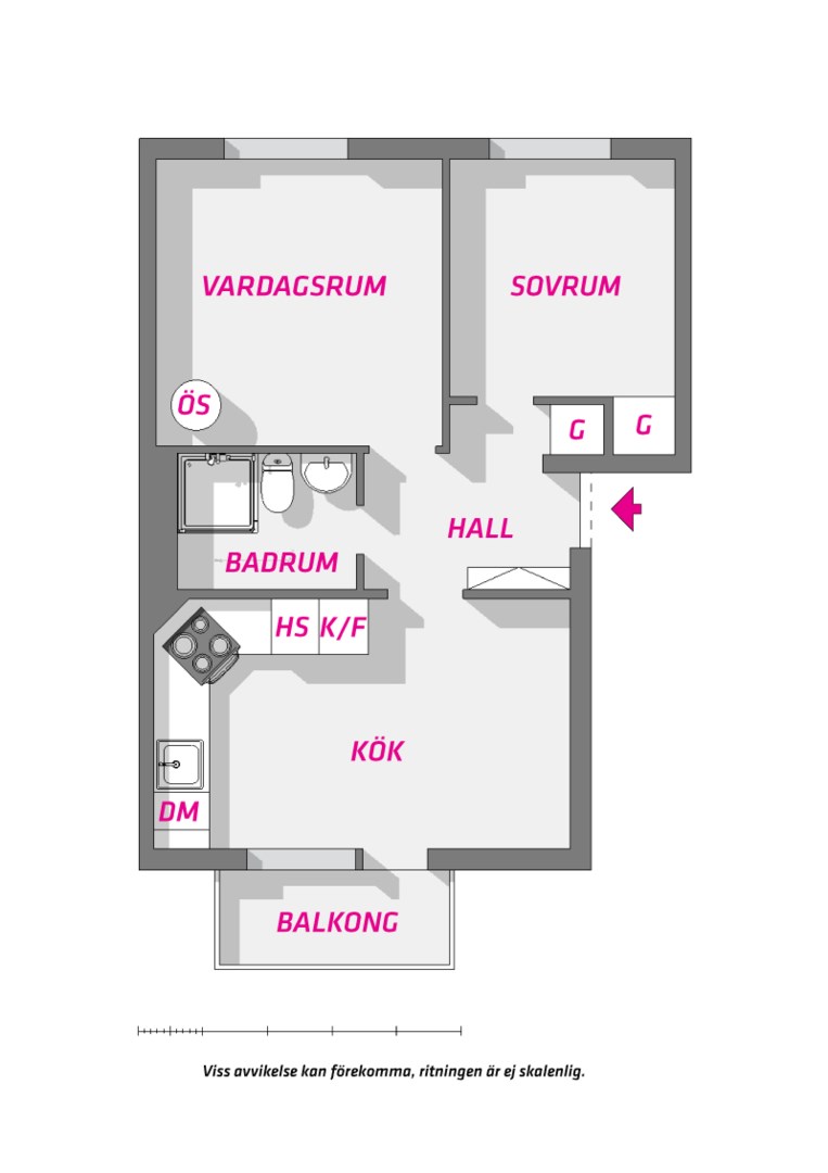Planlösning från Swedenborgsgatan 39 B, Kommande i Svartbäcken, Uppsala