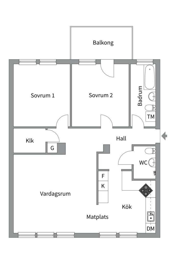 Planlösning från Ormingeringen 8C, Såld i Västra Orminge, Nacka