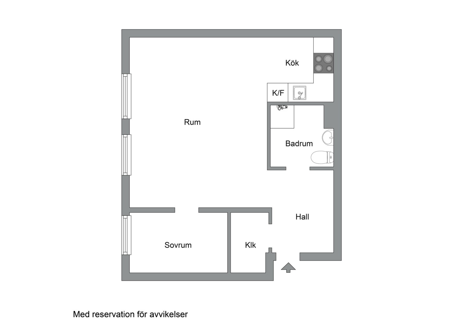 Planlösning från Kapellgatan 20, Till salu i Västra skogen, Solna