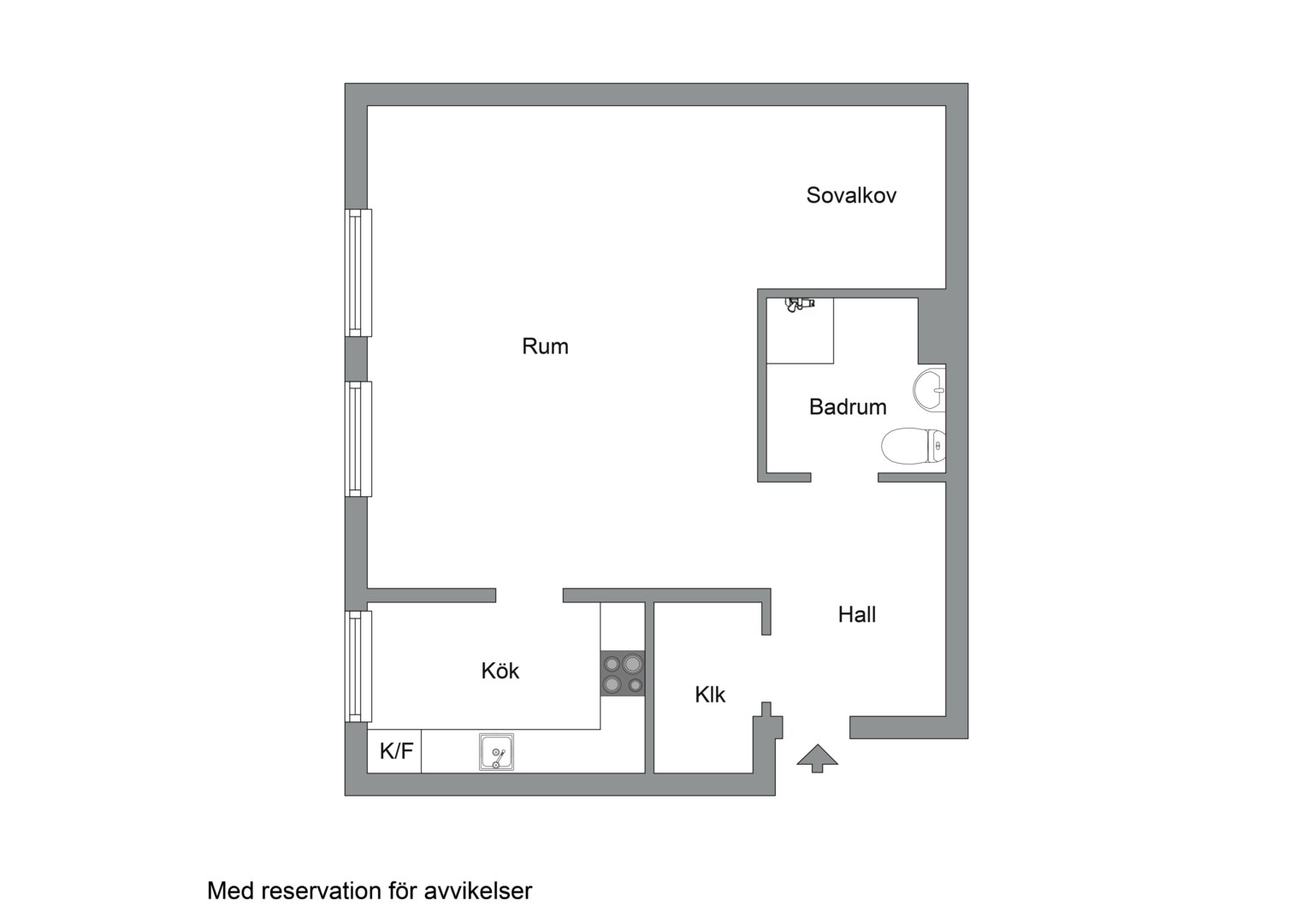 Planlösning från Kapellgatan 20, Till salu i Västra skogen, Solna