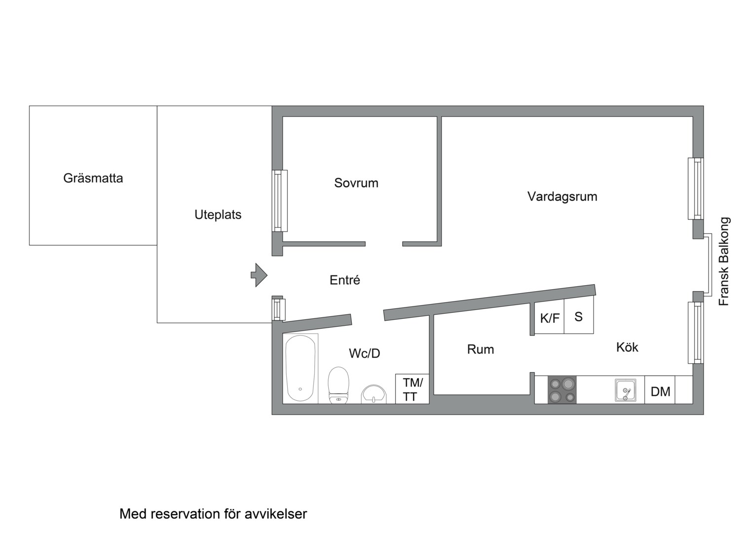Planlösning från Klintbacken 66A, Till salu i Bromma - Mariehäll, Stockholm