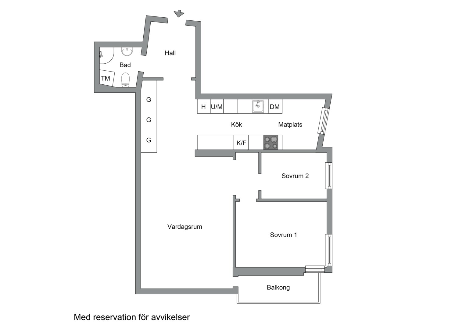 Planlösning från Gränsgatan 1, Till salu i Centrala Sundbyberg, Sundbyberg