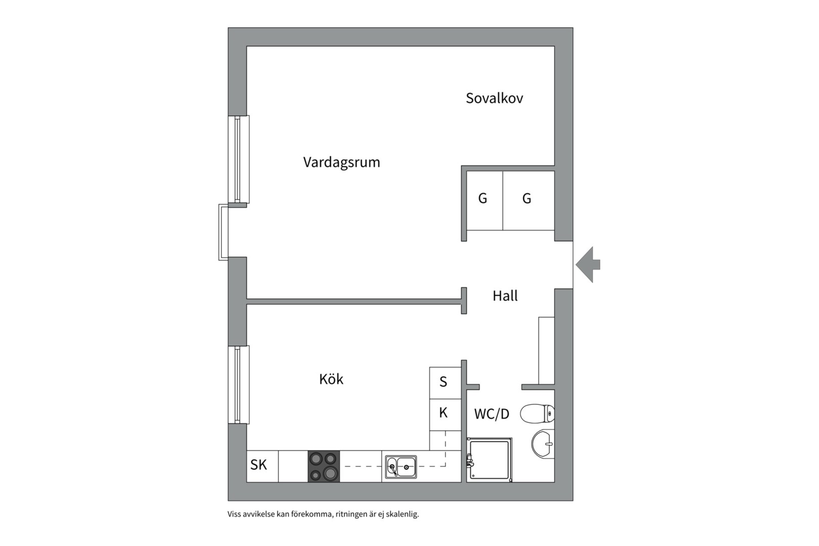 Planlösning från Torkelsgatan 38B, Till salu i Höganäs, Uppsala