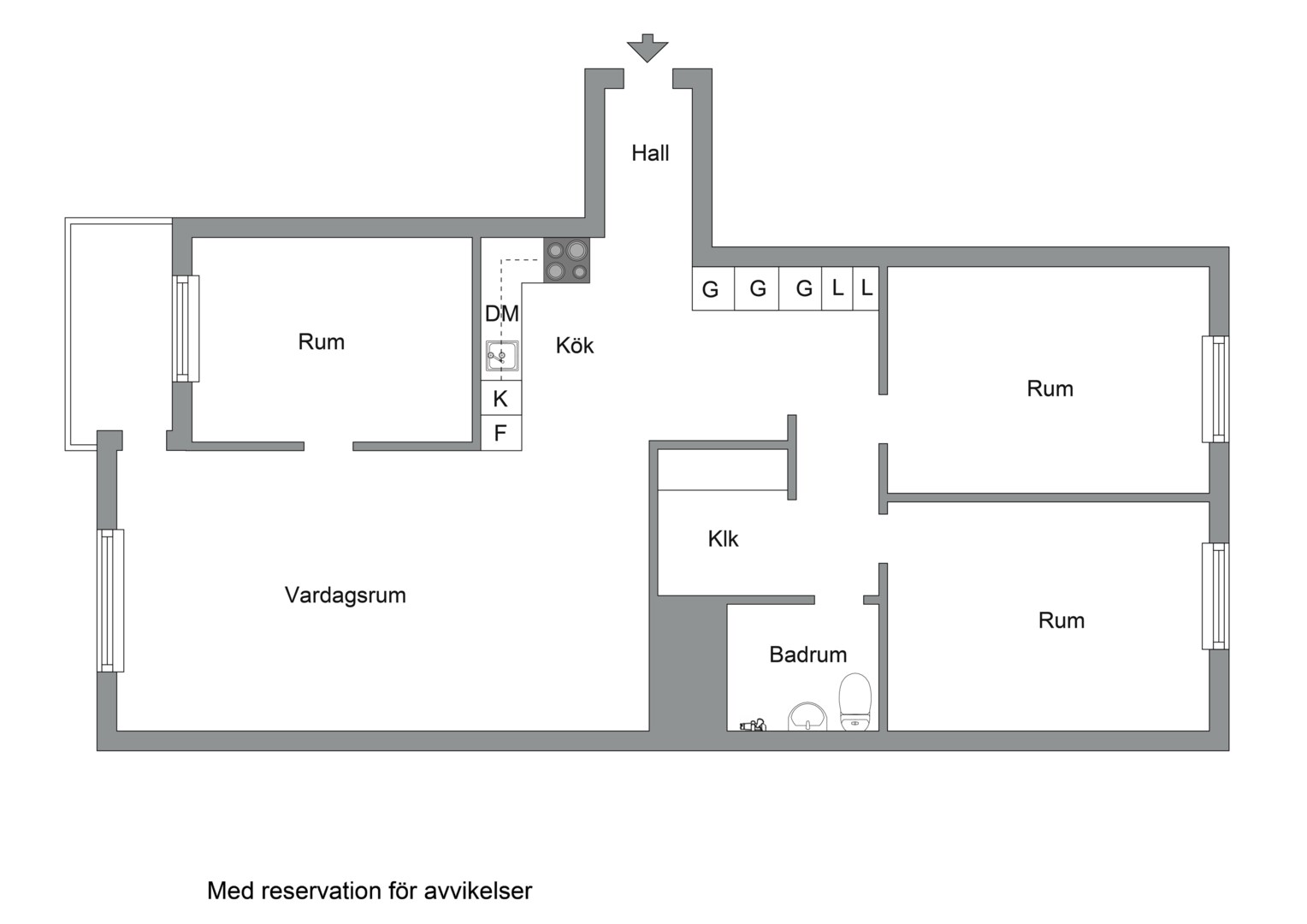Planlösning från Nybodagatan 4, Till salu i Solna - Skytteholm, Solna