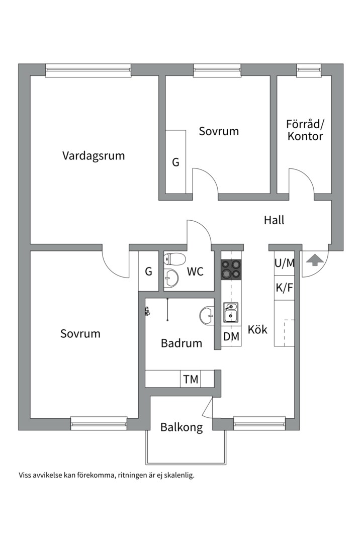 Planlösning från Morkullegatan 80, Kommande i Råby, Västerås