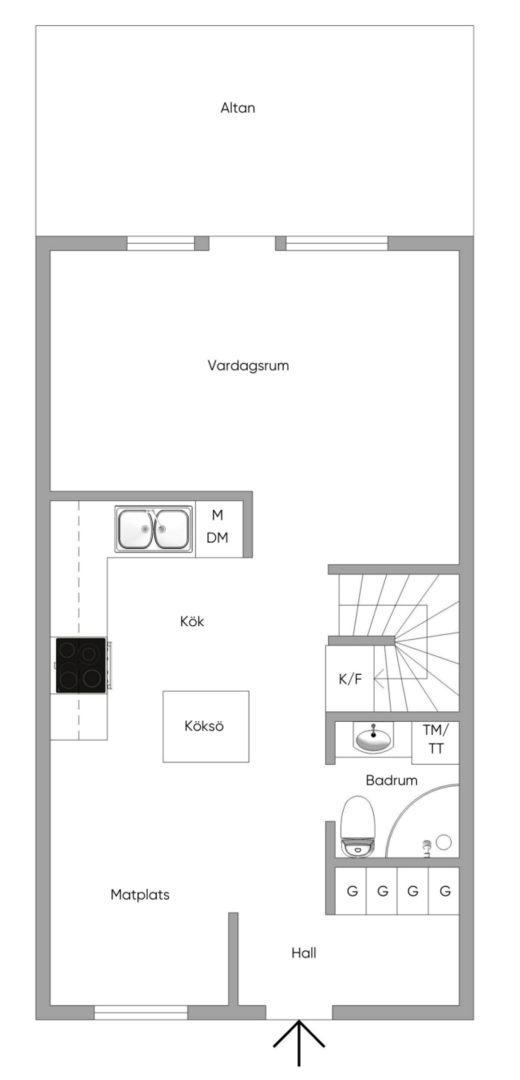 Planlösning från Landåvägen 51, Kommande i Jarlaberg, Nacka