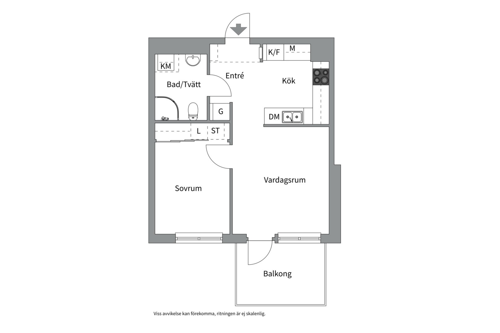 Planlösning från Orgelgatan 16, Till salu i Kapellgärdet, Uppsala