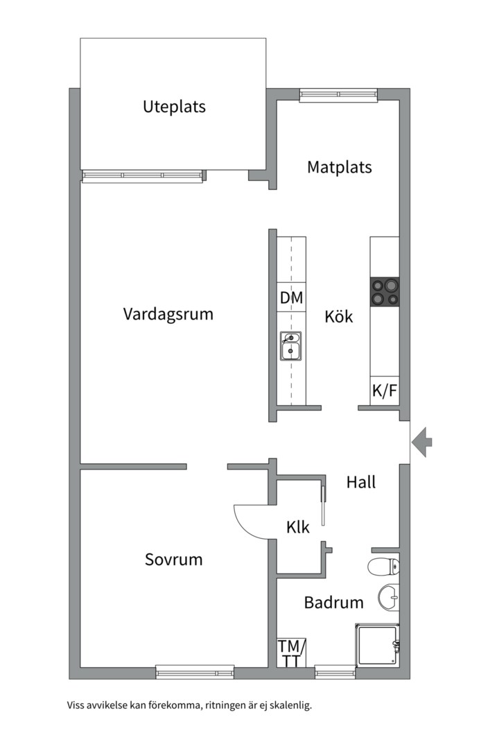 Planlösning från Fredrika Bremersgatan 22, Till salu i Nyby, Uppsala