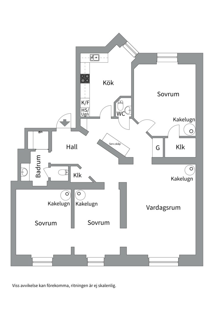 Planlösning från Tomtebogatan 23, 1tr, Såld i Vasastan - Birkastan, Stockholm