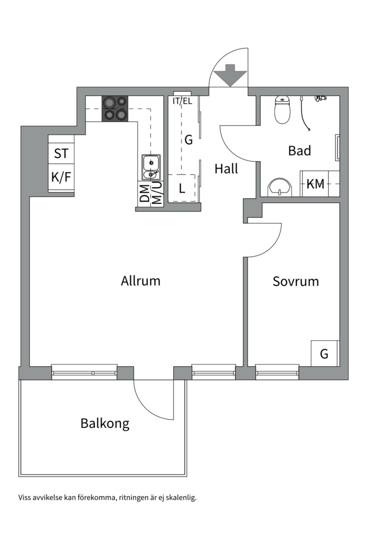Planlösning från Gimogatan 2 A, Kommande i Luthagen, Uppsala