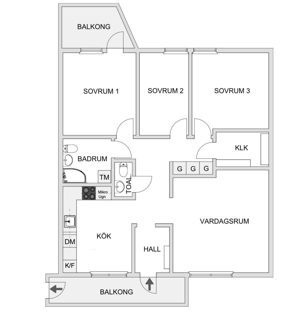 Planlösning från Skogalundsklippan 22, Till salu i Skogalund, Nacka