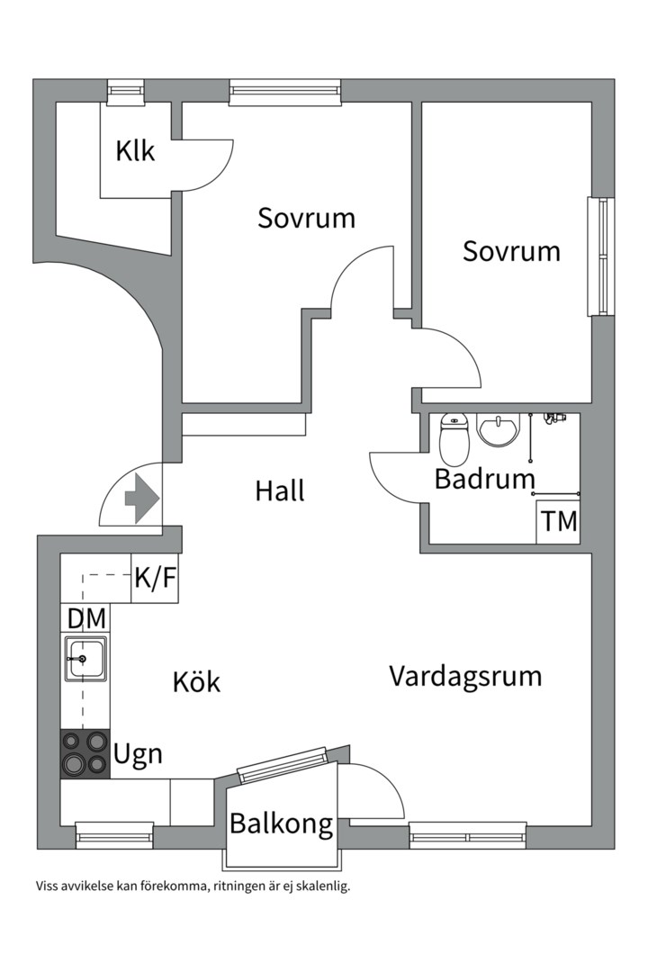 Planlösning från Sickla strand 74, Kommande i Sickla, Nacka