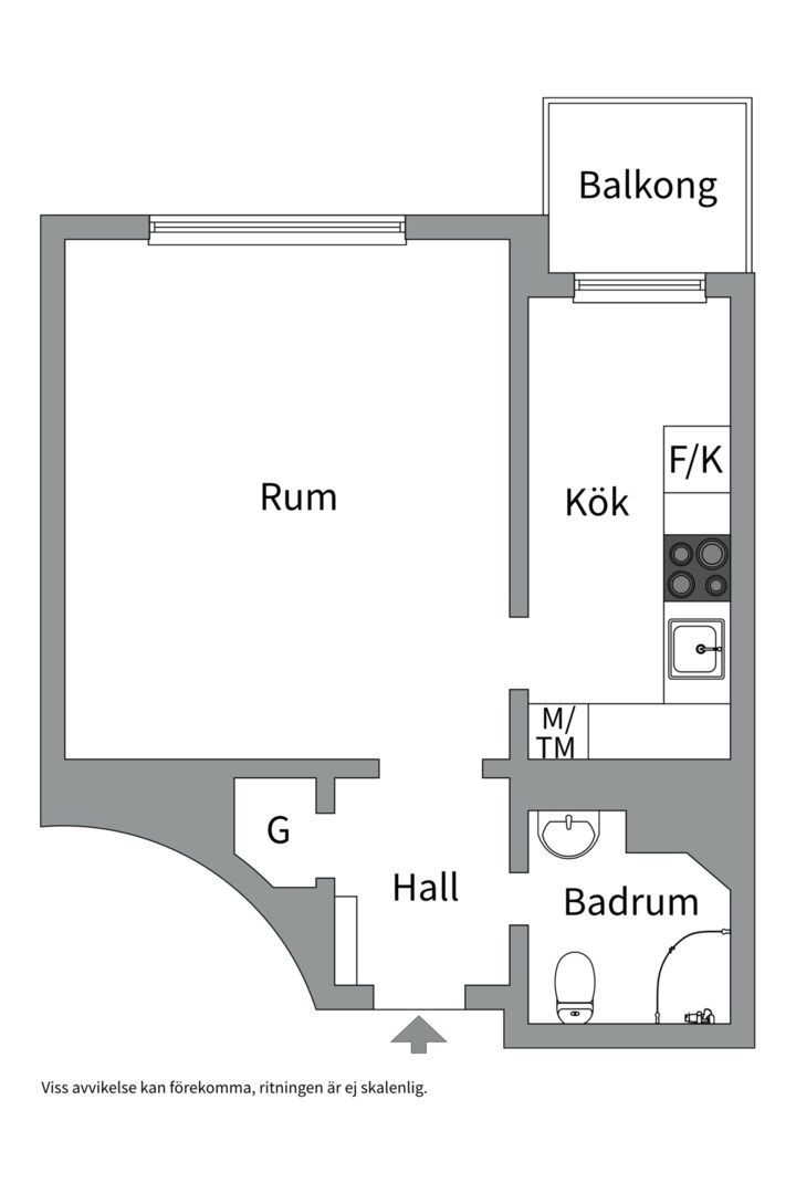 Planlösning från Kungsklippan 20, Såld i Kungsholmen, Stockholm