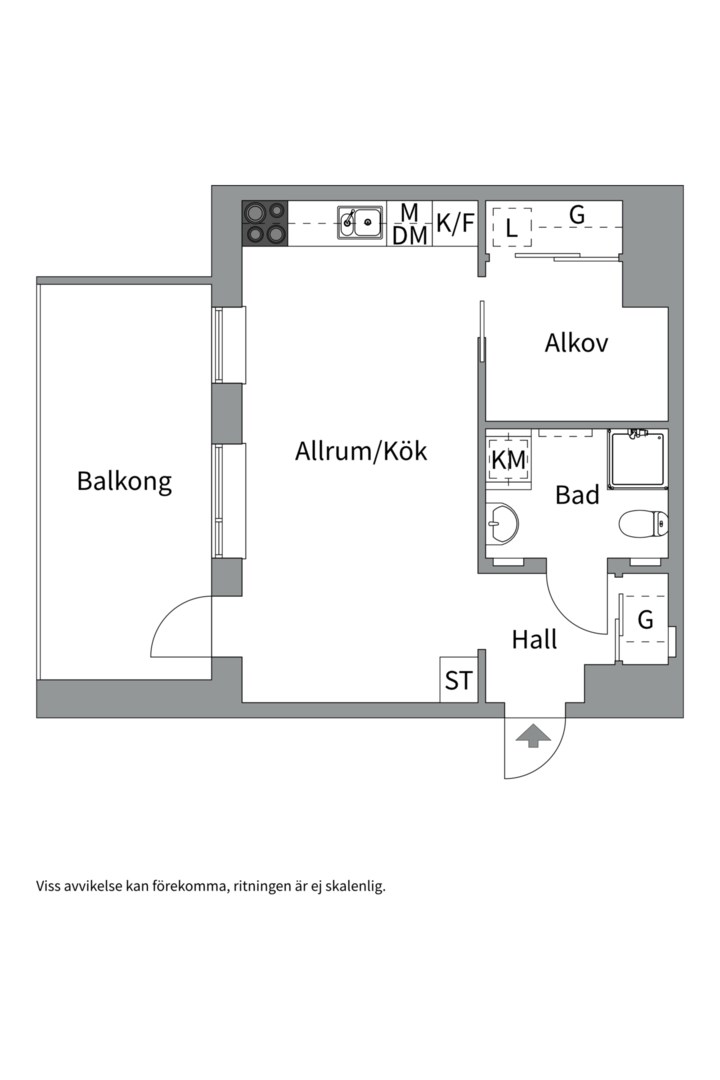 Planlösning från Kansliskrivargatan 16, Till salu i Rosendal, Uppsala