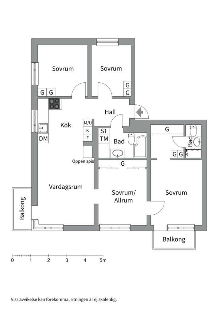 Planlösning från Vretgränd 4A, Till salu i Centrum, Uppsala