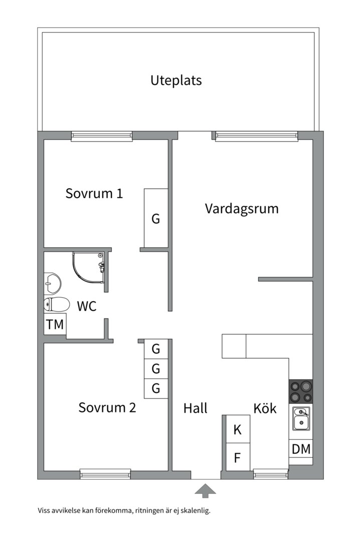 Planlösning från Kamomillgatan 4, Kommande i Årsta, Uppsala